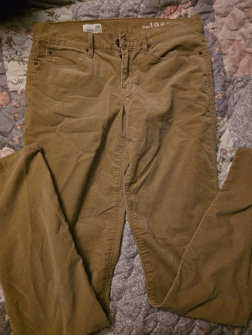 GAP Women's Corduroy Pants in Warm Brown 28t Legging Jean 1969